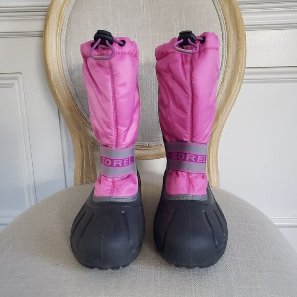 NEW SOREL Big Girl Sz 6 Pink Grey Cub Waterproof Insulated Duck Snow Winter Boot - Picture 10 of 14